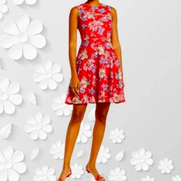 Kensie | Dresses | Kensie Womens Red Stretch Lace Floral Dress Nwt |  Poshmark